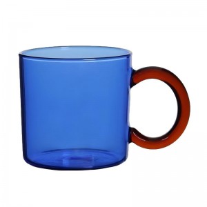 250ml colored glass material high borosilicate glass mug with handle | Glasswaretalk