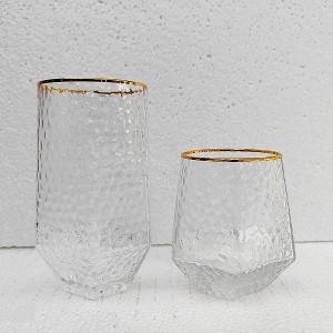 Clear Engraved Pattern Dot Mixed Glasses