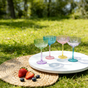 Set Of 4 Colorful Cocktail Glass Exporter