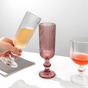 Vintage Ribbed Glass Champagne Flute | Glasswaretalk