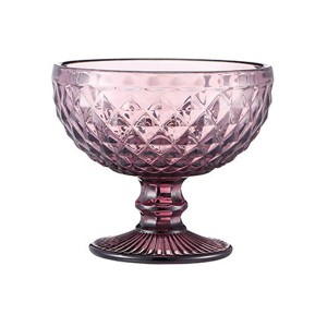 Pink Vintage Pattern Embossed Lead-free Glassware Set