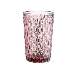 Pink Vintage Pattern Embossed Lead-free Glassware Set