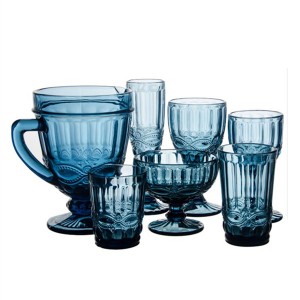 solid color pressed glassware sets