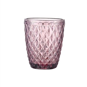 Pink Vintage Pattern Embossed Lead-free Glassware Set