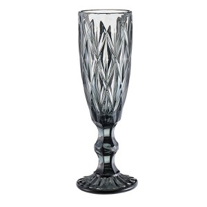 Machine Pressed Vintage Black Glassware Set
