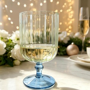Elegant Light Green Glass Goblet For Parties and Home Bar Display