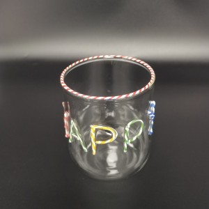 Glass Tumbler With Line Technique MANUFACTURER MADE IN CHINA
