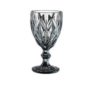 Machine Pressed Vintage Black Glassware Set