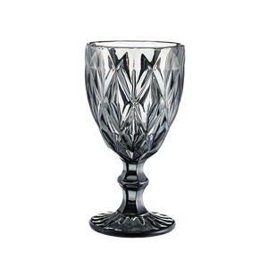 Machine Pressed Vintage Black Glassware Set