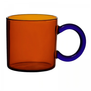 250ml colored glass material high borosilicate glass mug with handle | Glasswaretalk