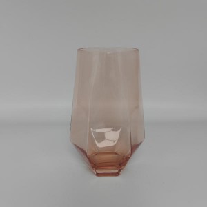 Blush Pink Geometric Glassware Set – Mouth-Blown Solid Color Highball & Tumbler