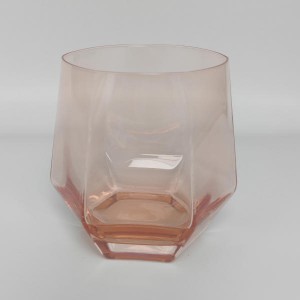 Blush Pink Geometric Glassware Set – Mouth-Blown Solid Color Highball & Tumbler
