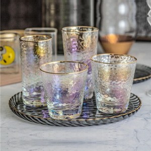 Ion Plating Dazzling Gold Rimmed Old Fashioned Glasses
