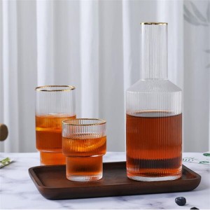 Gentle Ribbed Glass Carafe Set