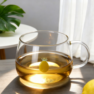 Wholesale 300ml High Borosilicate Glass Mug with Fruit Decal & Icon | Glasswaretalk
