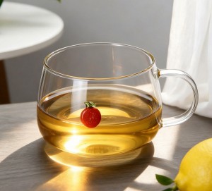Wholesale 300ml High Borosilicate Glass Mug with Fruit Decal & Icon | Glasswaretalk