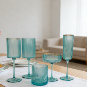 GLASS SETS WITH GOLD RIM EXPORTER