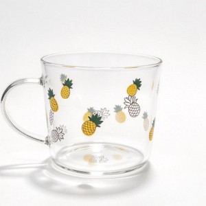 Wholesale Aesthetic Daisy and Fruit Decal Borosilicate Glass Mug with Handle | Glasswaretalk