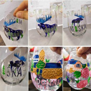 Hand-Painted Glass Tumbler/ Drinking Glass/ Glass Cup