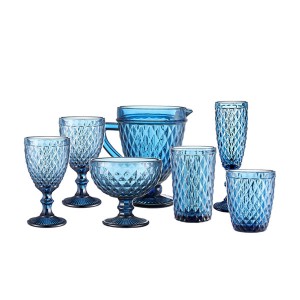 solid color pressed glassware sets