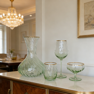 Sprayed Color +Gold Rim Glassware In CHINESE Distributor