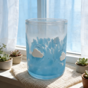 Various tumblers with different patterns confetti & ** icon glass