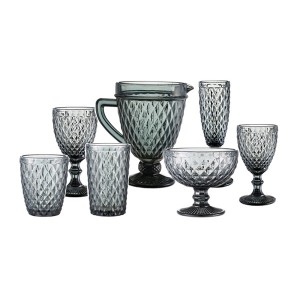 solid color pressed glassware sets