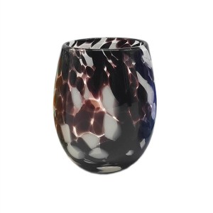 Multi Colored Stemless Handblown Wine Glass Set – Murano Glasses – Colored Stemless Glasses Set