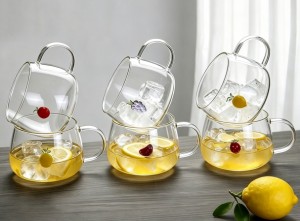 Wholesale 300ml High Borosilicate Glass Mug with Fruit Decal & Icon | Glasswaretalk
