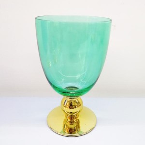 Mid-Century Vintage Wine Glasses with Electroplated Ball Base — For Home & Party