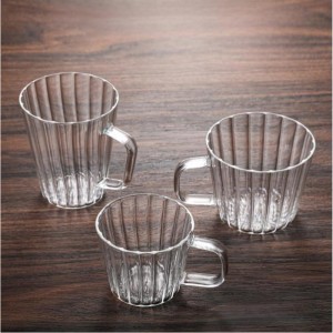 Wholesale Nordic Style Ribbed Borosilicate Glass Mug with Handle | Glasswaretalk