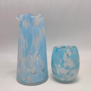 Blue Speckled Glass Carafe and Tumbler Set | Glasswaretalk