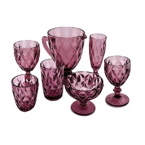 Pressed Dishwasher Safe Colored Glassware Sets