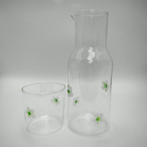 Daisy Flower Glass Carafe and Tumbler Set | Glasswaretalk
