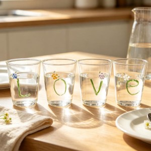 Borosilicate Glass Tumbler with Icon