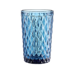 Blue Pressed Decorative Glassware Set for Drinking