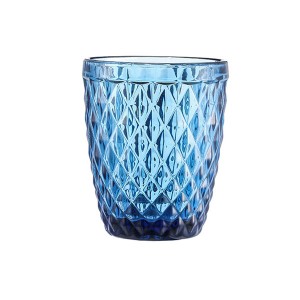 Blue Pressed Decorative Glassware Set for Drinking