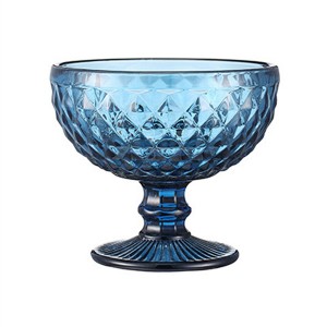 Blue Pressed Decorative Glassware Set for Drinking