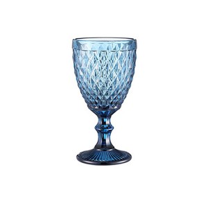Blue Pressed Decorative Glassware Set for Drinking