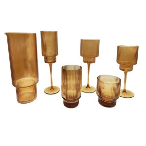 Ribbed Drinking Glass For Houseware