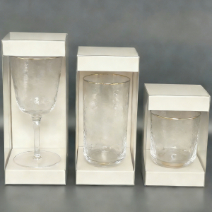 Clear+Gold Rim Glassware With Hammer Pattern MADE IN CHINA