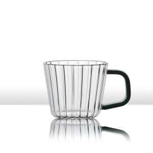 Wholesale Nordic Style Ribbed Borosilicate Glass Mug with Handle | Glasswaretalk