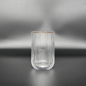 Clear +Gold Rim Machine Made Glassware Manufacturer