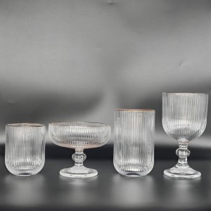 Clear +Gold Rim Machine Made Glassware Manufacturer