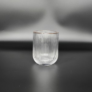 Clear +Gold Rim Machine Made Glassware Manufacturer