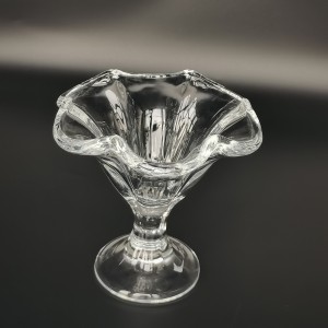 Glass Ice Cream Cup Dessert Holder Machine Made