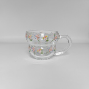 Vintage Durable Heat Resistant Clear Glass Bowls And Mugs