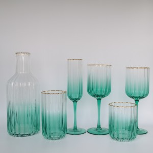 Spray Color Glass+Gold Rim Set Manufacturers