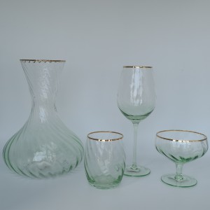Sprayed Color +Gold Rim Glassware In CHINESE Distributor