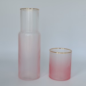 ONE CARAFE AND ONE TUMBLER +GOLD RIM MADE IN CHINA